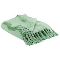 DECKE Hellgrün Khari 125/150 cm - Hellgrün, Naturmaterialen/Textil (125/150cm) - Beliani