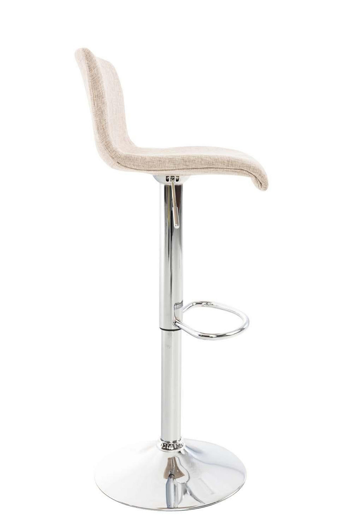 BARHOCKER 2er Set Stoff creme - Chromfarben/Creme, Textil/Metall (39/84/36cm) - CLP