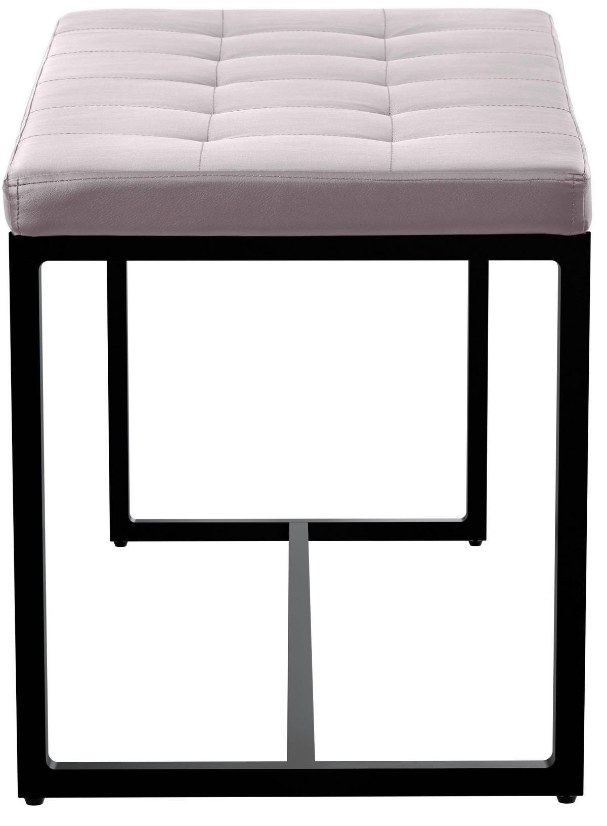 SITZBANK 100/40 cm Kunstleder weiß - Schwarz/Weiß, Textil/Metall (100/48/40cm) - CLP