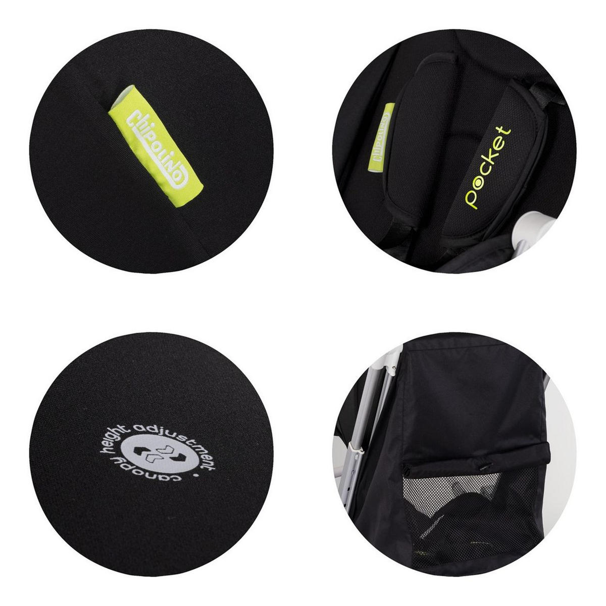 KINDERWAGEN Buggy Pocket schwarz klappbar Korb Frontbügel Sonnendach bis 22 kg - Schwarz, Metall (49/47/103cm) - Chipolino