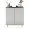 HIGHBOARD Selene 2D Weiß Matt 111 cm goldfarbener Rahmen - Goldfarben/Weiß, Holzwerkstoff/Metall (111/125/35cm) - Meble Lindner