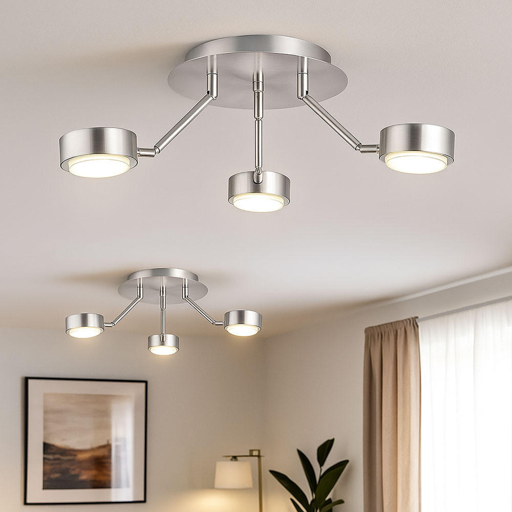 LED DECKENLEUCHTE COPO Silber matt - Silberfarben, Metall (18.2/18.2/58cm)