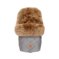 LAMMFELL-FUSSSACK Nelly, cappuccino, anthracite melange - Grau, Fell (46/8/88cm) - Kaiserbaby
