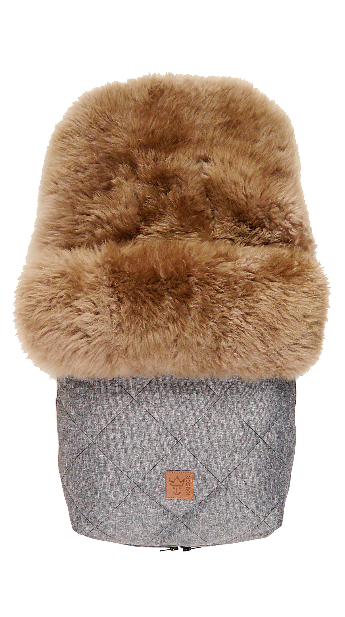 LAMMFELL-FUSSSACK Nelly, cappuccino, anthracite melange - Grau, Fell (46/8/88cm) - Kaiserbaby