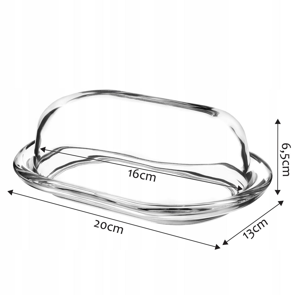 BUTTERDOSE aus Glas mit Deckel, 20 x 13 cm - Transparent, Glas (13/6.5/20cm) - KADAX