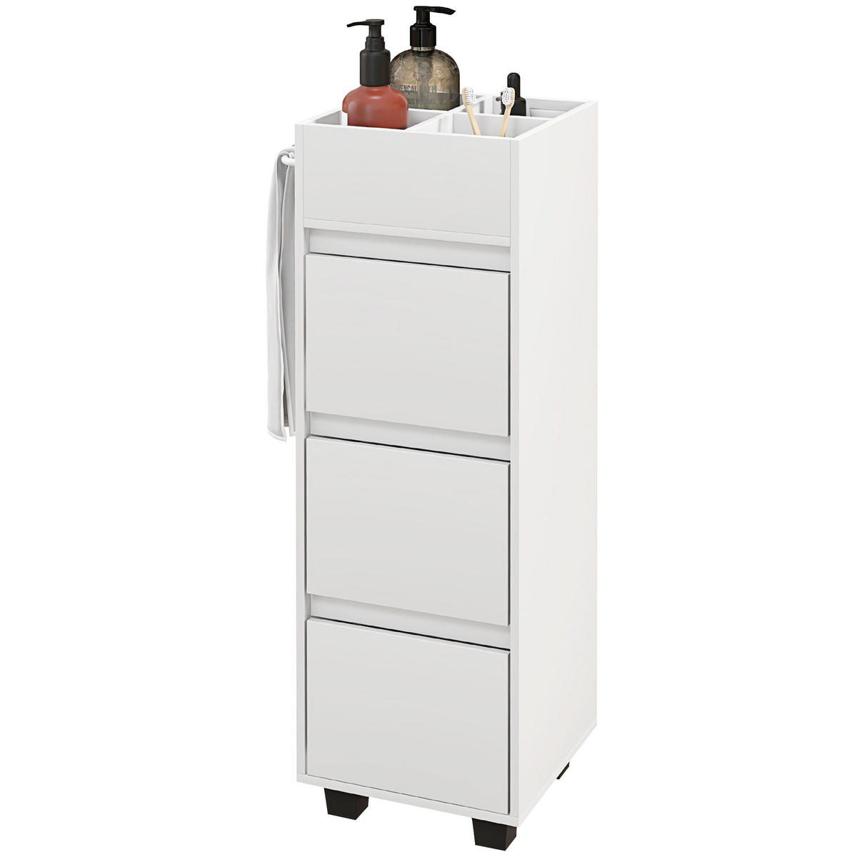 BADEZIMMERSCHRANK Weiß 35/30/90 cm - Weiß, Holzwerkstoff (35/90/30cm) - PANGIVO