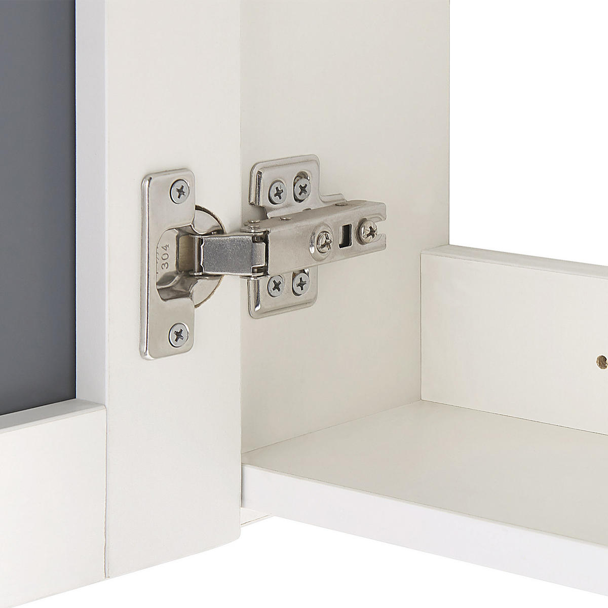 BAD SPIEGELSCHRANK weiß/silber mit LED-Beleuchtung 60/60 cm Jaramillo - Silberfarben/Weiß, Holz (60/60/12cm) - Beliani