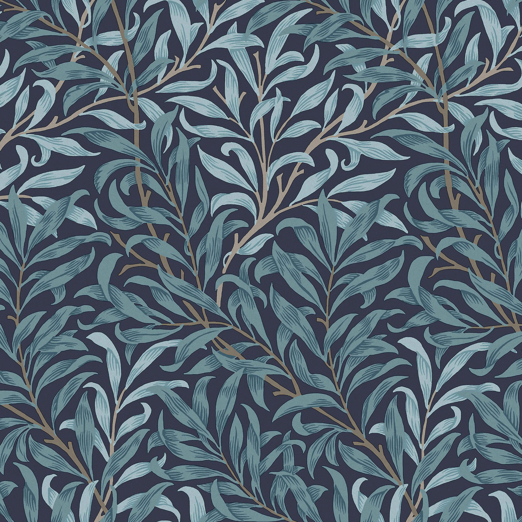 William Morris at Home Vliestapete Blau 52x1000 cm