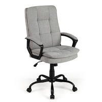 BÜROSTUHL höhenverstellbar mit Armlehnen und Rollen grau - Grau, Metall (50/104/45cm) - COSTWAY