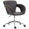 DREHSTUHL Lederlook braun - Chromfarben/Braun, Textil/Metall (62/81/56cm) - CLP