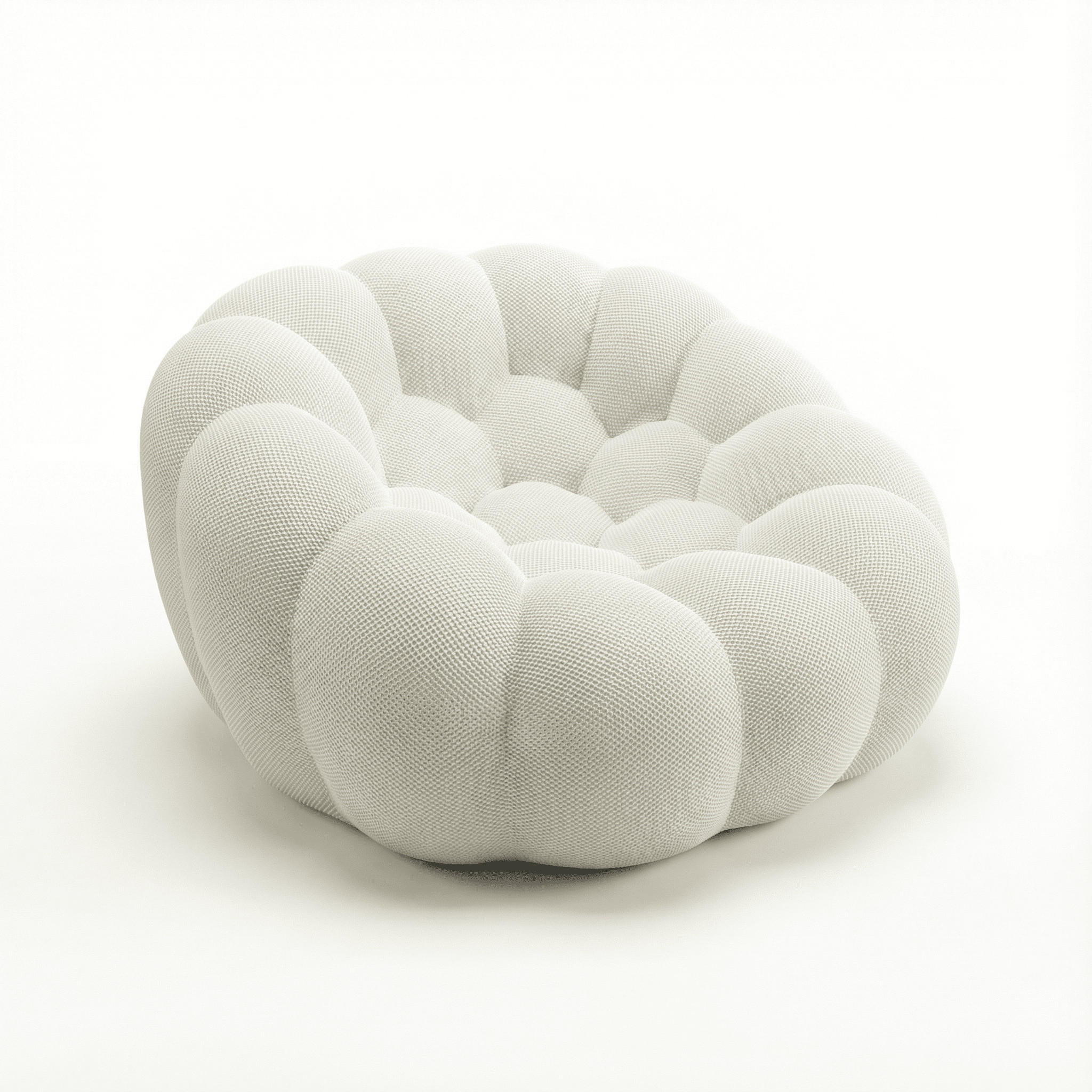 WOHNZIMMERSESSEL Cocoon 1-Sitzer - Weiß - Weiß, Textil (100/75/113cm) - COCO Living