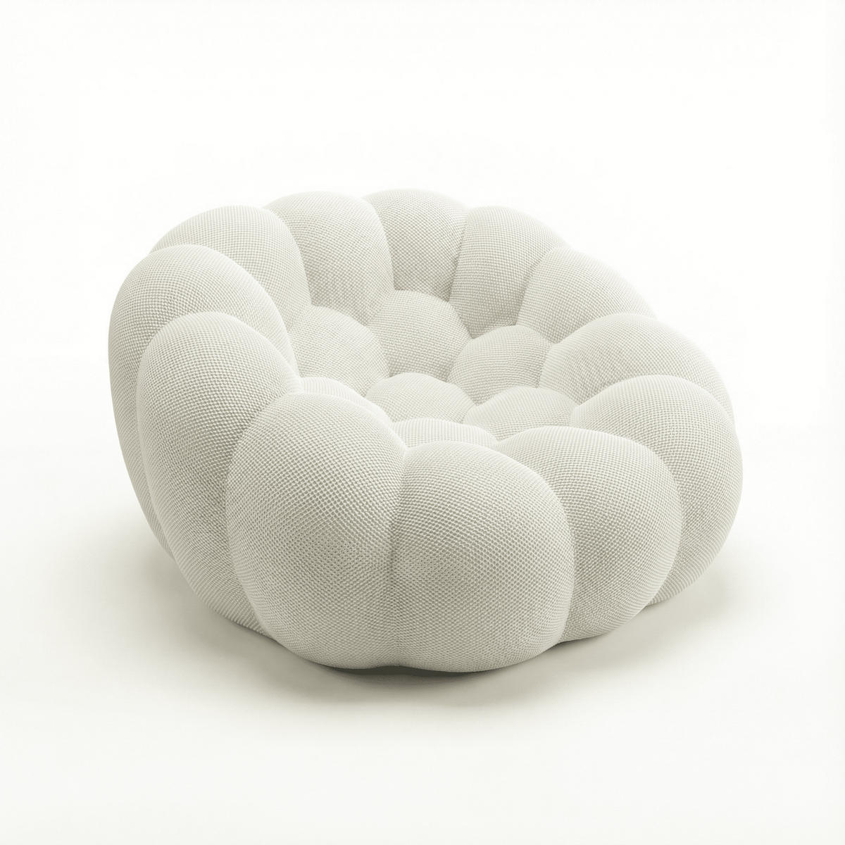 WOHNZIMMERSESSEL Cocoon 1-Sitzer - Weiß - Weiß, Textil (100/75/113cm) - COCO Living