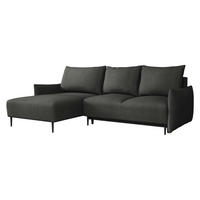 ECKSOFA Santi L - Dunkelgrau/Schwarz, Holz/Textil (240/160cm) - MIRJAN24