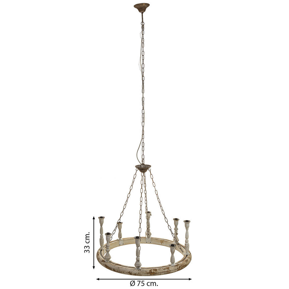 LAMPE aus Holz und Metall mit antikem Finish - Weiß, Holz (75/75/33cm) - Wanderlust
