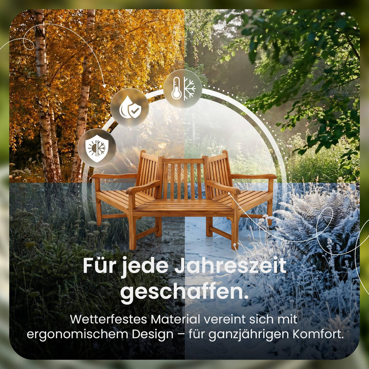 GARTENBANK 200/100 cm Holz Teak - Teakfarben, Holz (200/90/100cm) - CLP