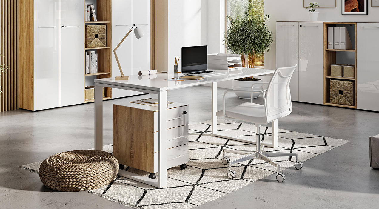 Arbeitszimmer weiß eichefarben Novel