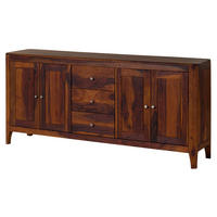 SIDEBOARD Sheesham 178x40x80 walnuss geölt BROOKLYN #28 - Dunkelbraun, Holz (178/80/40cm) - Massivmoebel24
