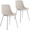 KUNSTSTOFFSTUHL 2er Set Mave 46 x 55 x 80 5 cm taupe/chrom - Taupe, Textil (46/80.5/55cm) - tectake