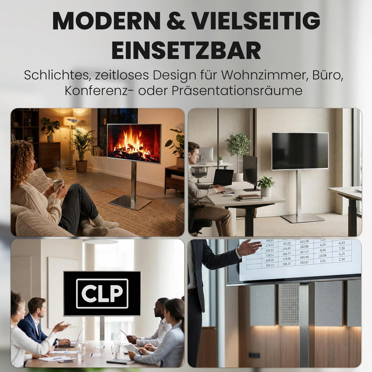 TV RACK Metall Edelstahl - Edelstahlfarben, Metall (64/100/53cm) - CLP