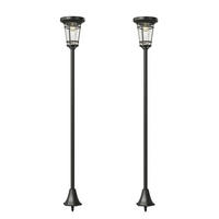 SOLÁRNÍ LAMPY, SADA 2 KS z ABS, nerezová ocel, černá - černá, kov (23.5/23.5/180cm) - Outsunny