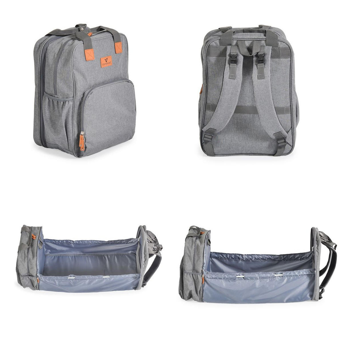KINDERWAGENTASCHE Liana grau 2-in-1 Funktion, als Babybett nutzbar, als Rucksack verwendbar - Grau, Textil (31/43/9cm) - Cangaroo