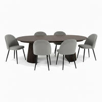 TISCHGRUPPE Smoked - Eichefarben/Grau, Holzwerkstoff/Textil (120/75/120cm) - ebuy24