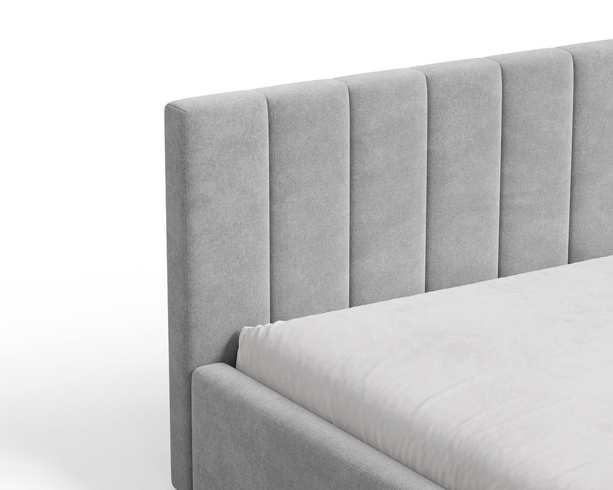 POLSTERBETT 01 160 x 200 cm – Flow – Bett mit Federmechanismus und Stauraum - Hellgrau, Holz (160/200cm) - ROYAL24_MARKT