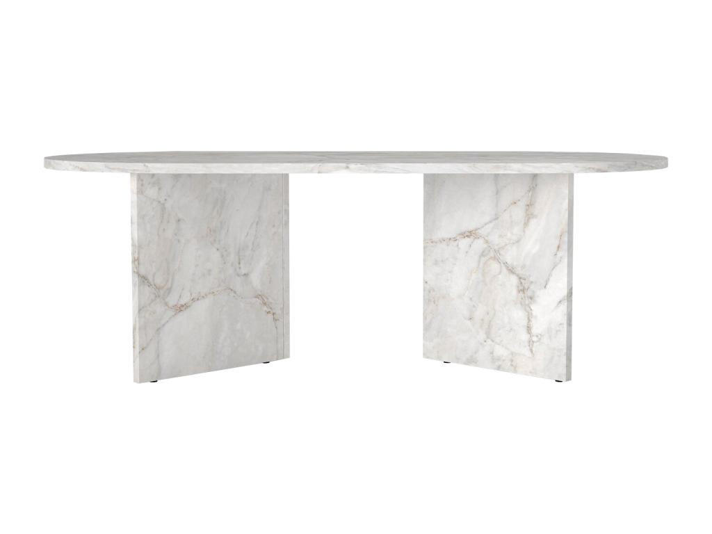 COUCHTISCH - Marmor-Optik Weiß - TOPANIA - Weiß, Holz (120/60/39.6cm) - Vente-Unique