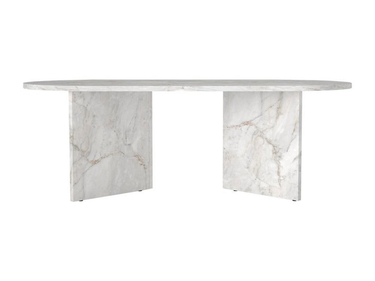 COUCHTISCH - Marmor-Optik Weiß - TOPANIA - Weiß, Holz (120/60/39.6cm) - Vente-Unique