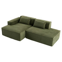 ECKSOFA polyester L-form mit taschenfederkern & 2 kissen - Grün, Textil (235/129cm) - Urban Meuble