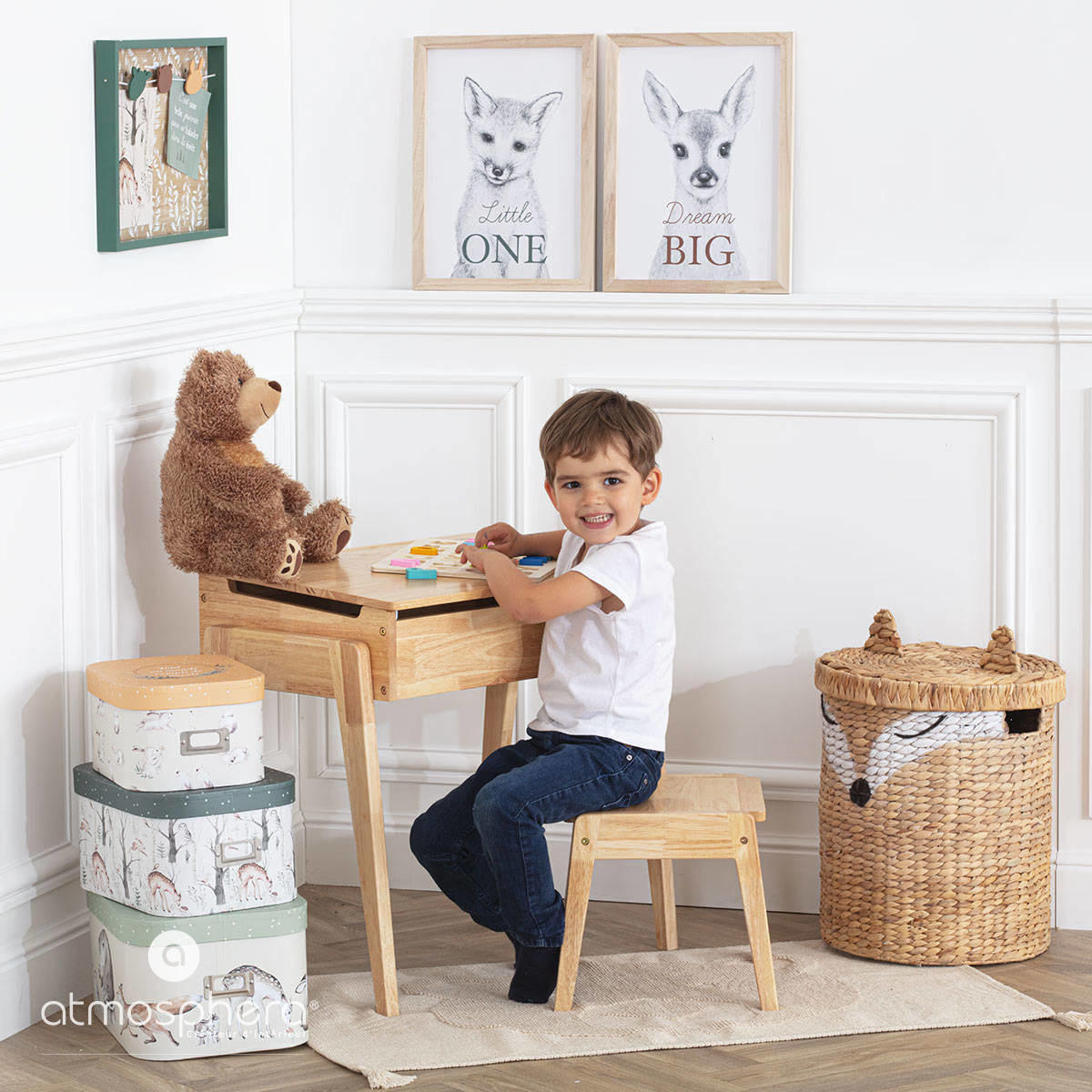 KINDERTEPPICH 90/60 cm Bär - Beige, Naturmaterialien (60/90cm) - Atmosphera for kids