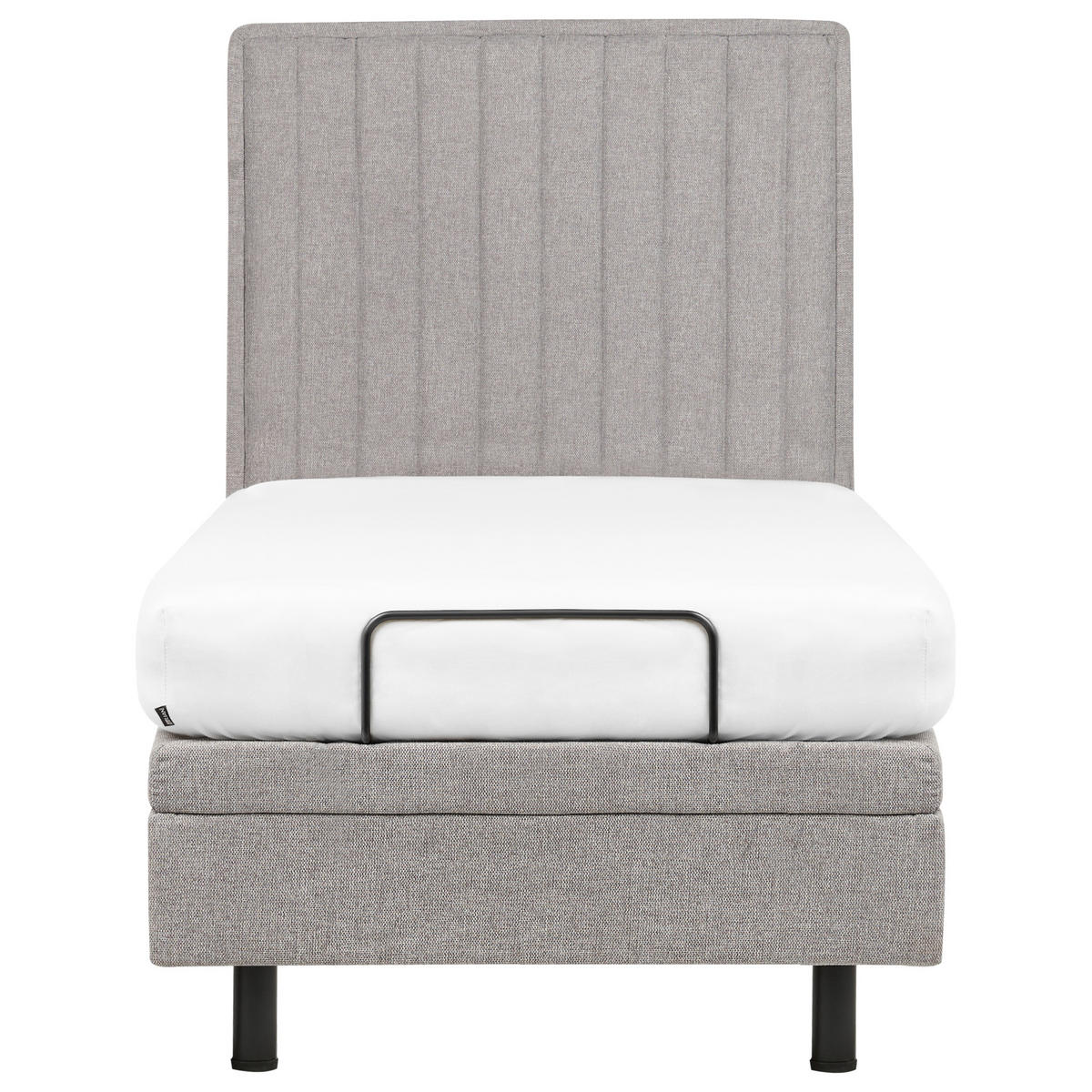 BETT 90/200 cm Hellgrau Duke II - Hellgrau, Textil (90/200cm) - Beliani