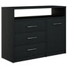KOMMODE Bodo 1D3SO Schwarz 98/35/75 cm - Schwarz, Holzwerkstoff (98/75/35cm) - Matkam Möbel