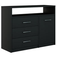KOMMODE Bodo 1D3SO Schwarz 98/35/75 cm - Schwarz, Holzwerkstoff (98/75/35cm) - Matkam Möbel