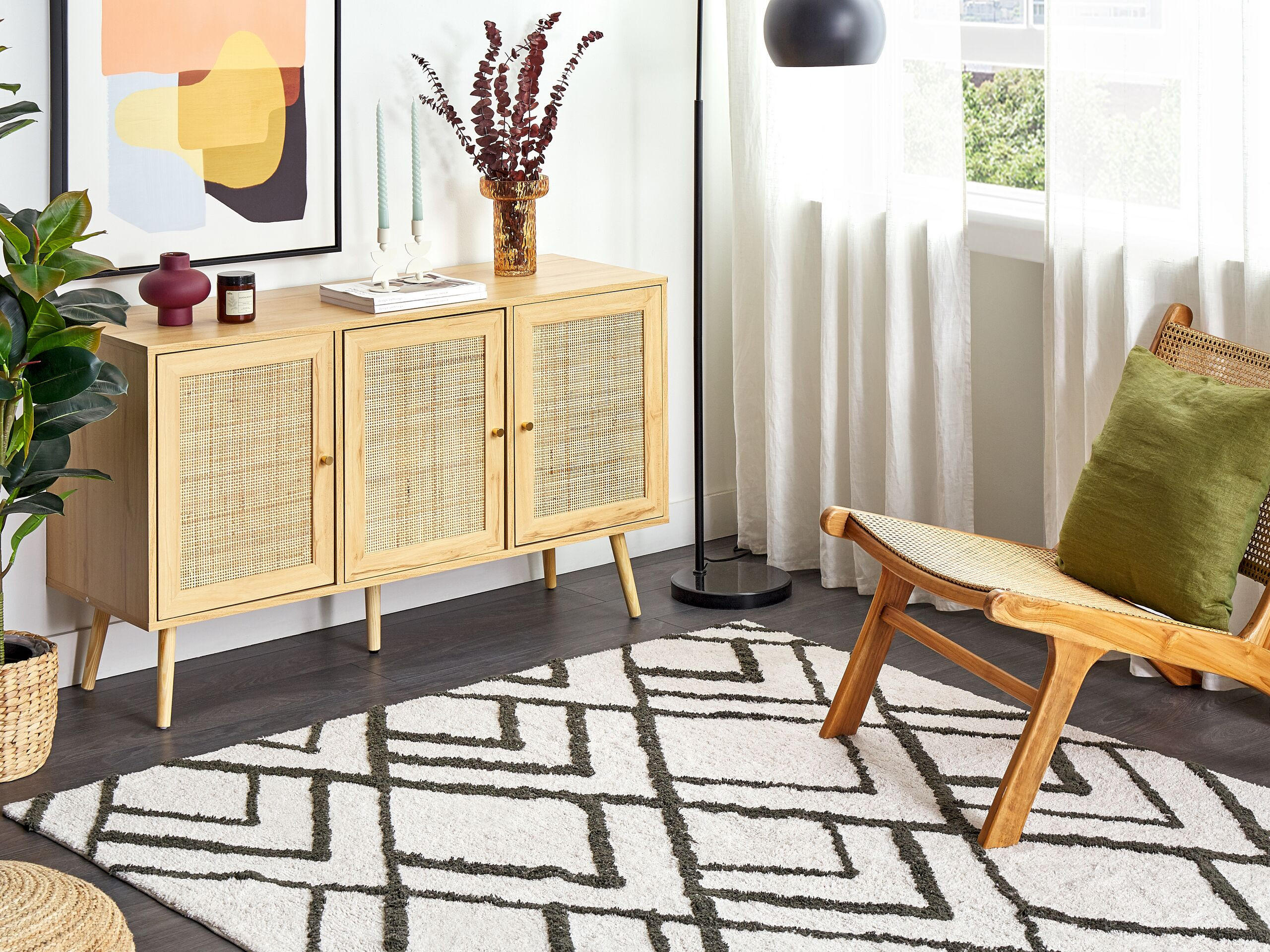 SHAGGY-TEPPICH Yesilkoy 230/160 cm - Weiß, Textil (160/230cm) - Beliani