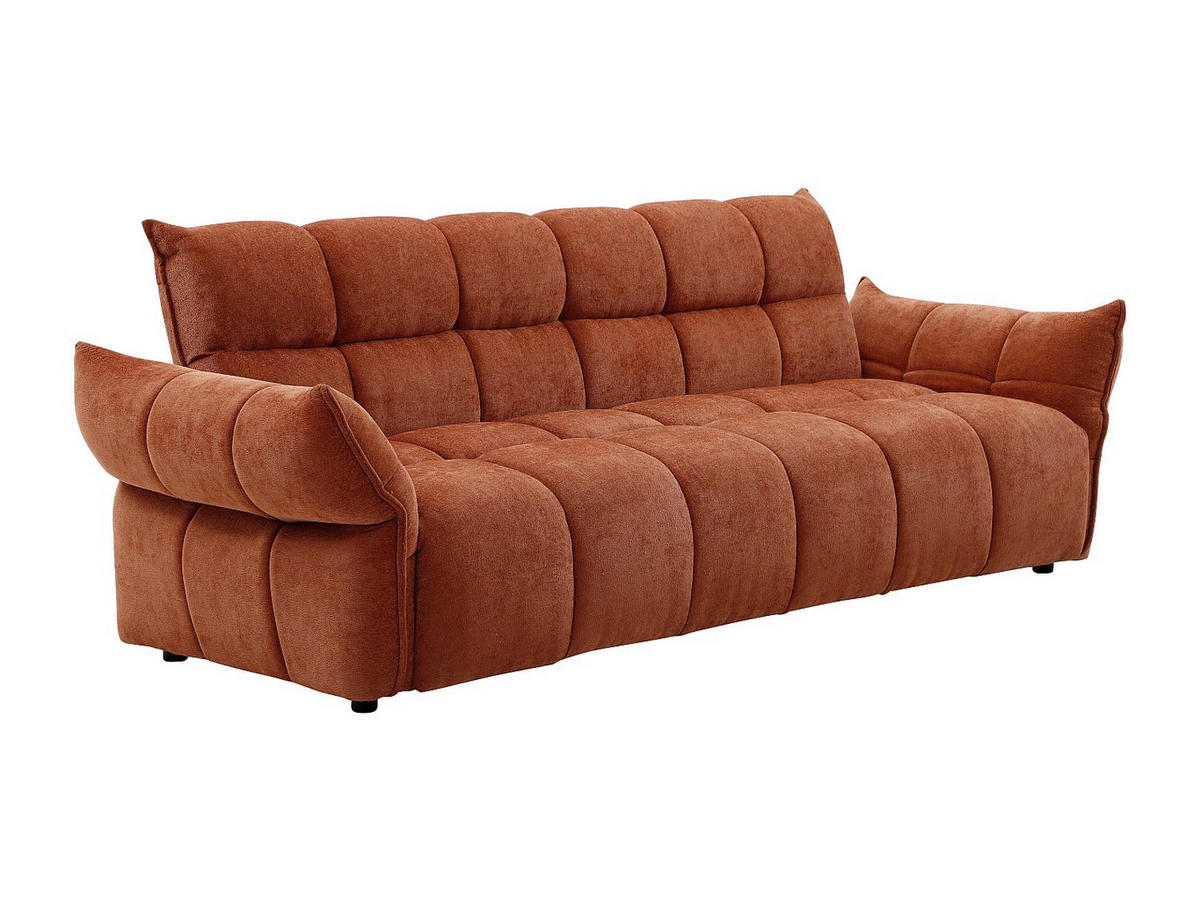 3-SITZER-SCHLAFSOFA Clic-Clac – Chenille-Stoff – Terracotta – HAKEMO - Braun, Textil (250/85/90cm) - Vente-Unique