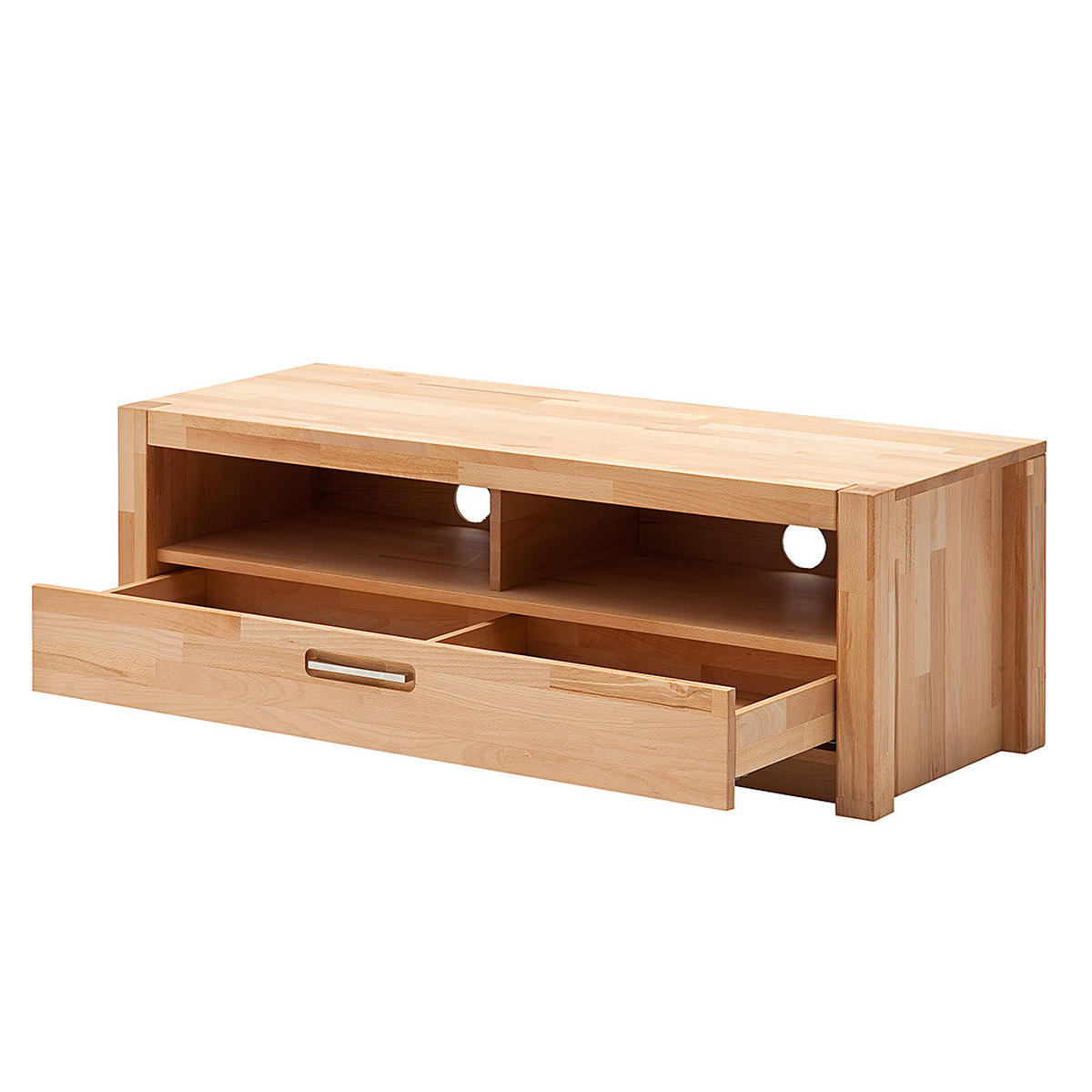 TV-LOWBOARD - Kernbuche massiv - Kernbuche, Holz (125/43/46cm) - home24