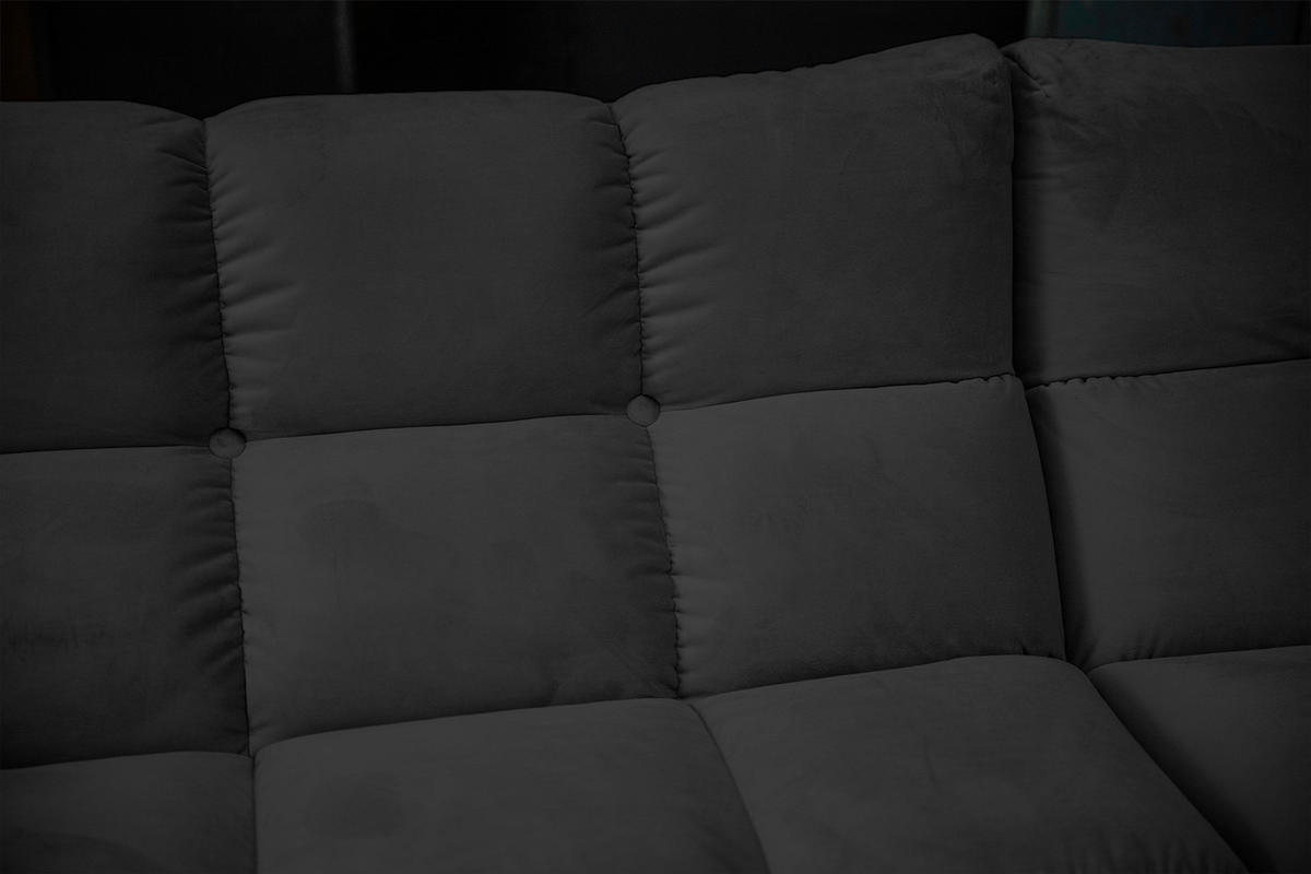 ECKSOFA VIVIEN Schwarz Velvet - Schwarz, Kunststoff/Textil (290/178cm) - KAWOLA