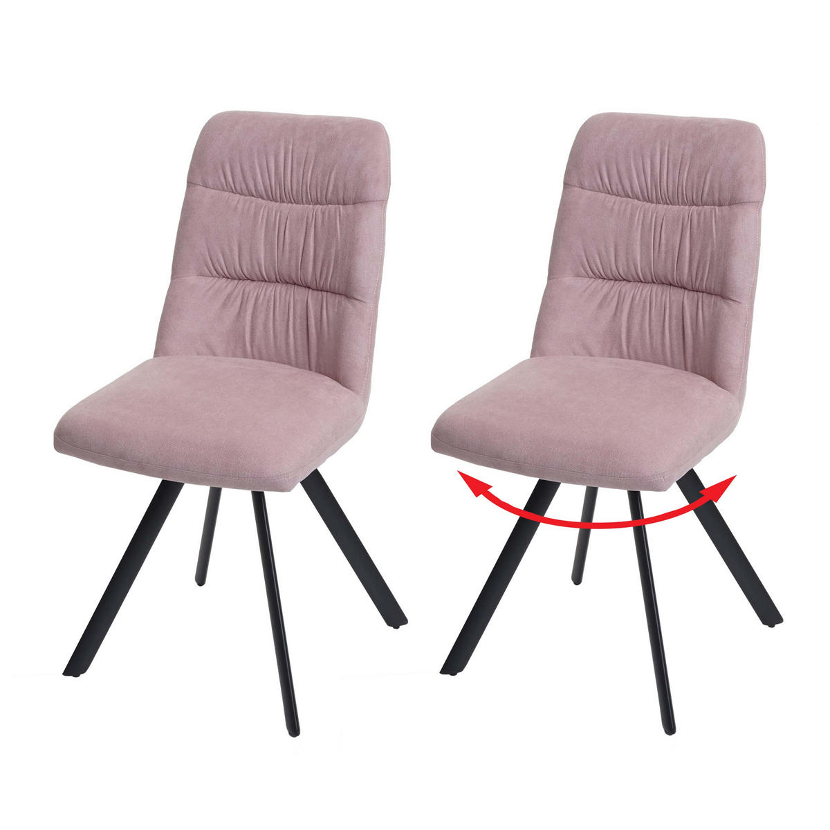 ESSZIMMERSTUHL Altrosa 2er-Set - Altrosa, Textil (45/94/45cm) - MCW