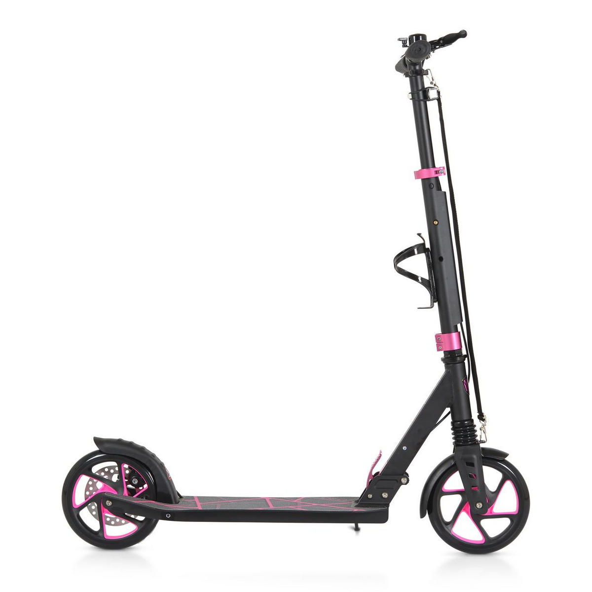 KINDERROLLER Chic pink LED-Licht, ABEC-7 Lager, Seitenständer, faltbar - Pink, Metall (54.5/46/101cm)