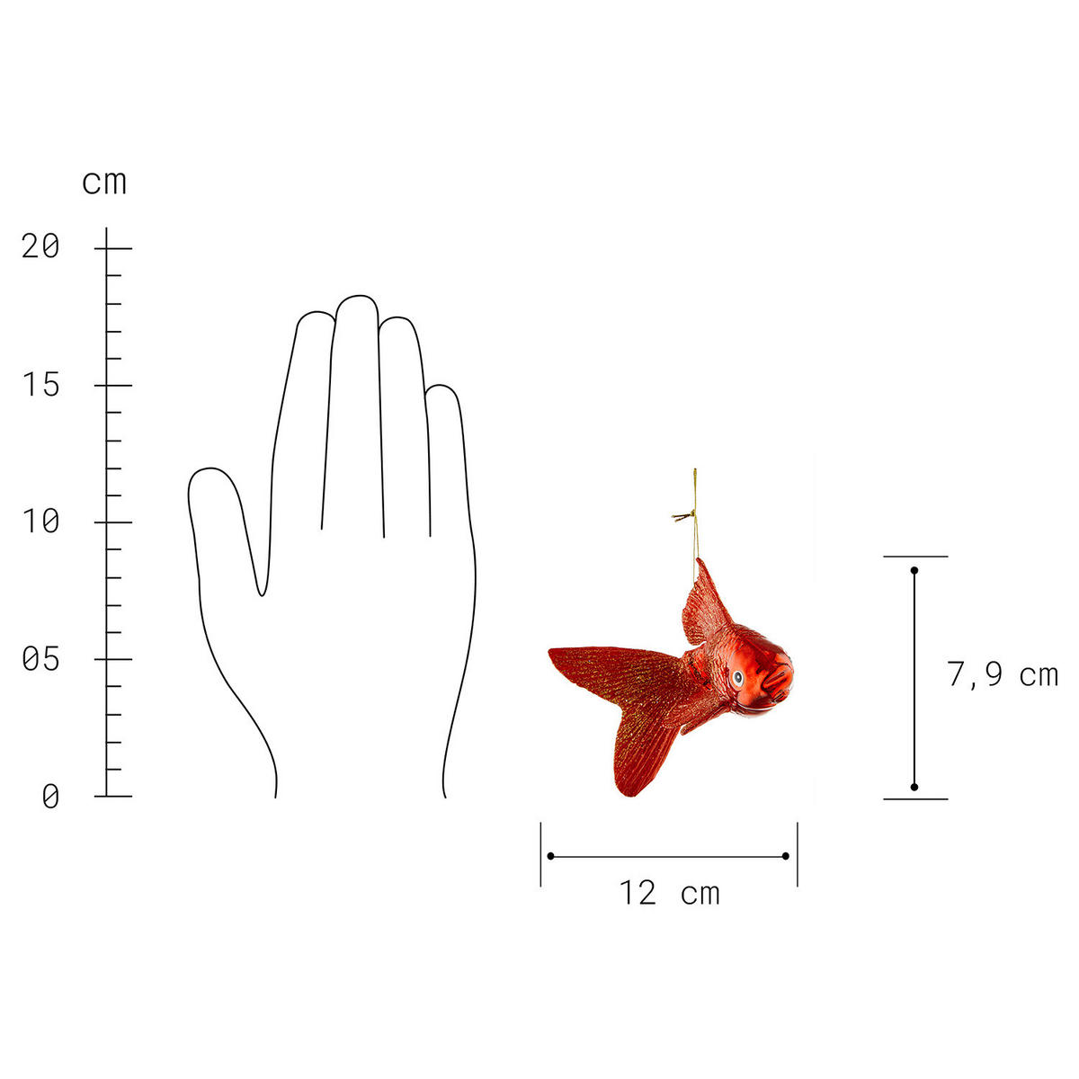 BAUMANHÄNGER Hang On Koi Karpfen - Orange, Glas (9/8/12cm) - Butlers