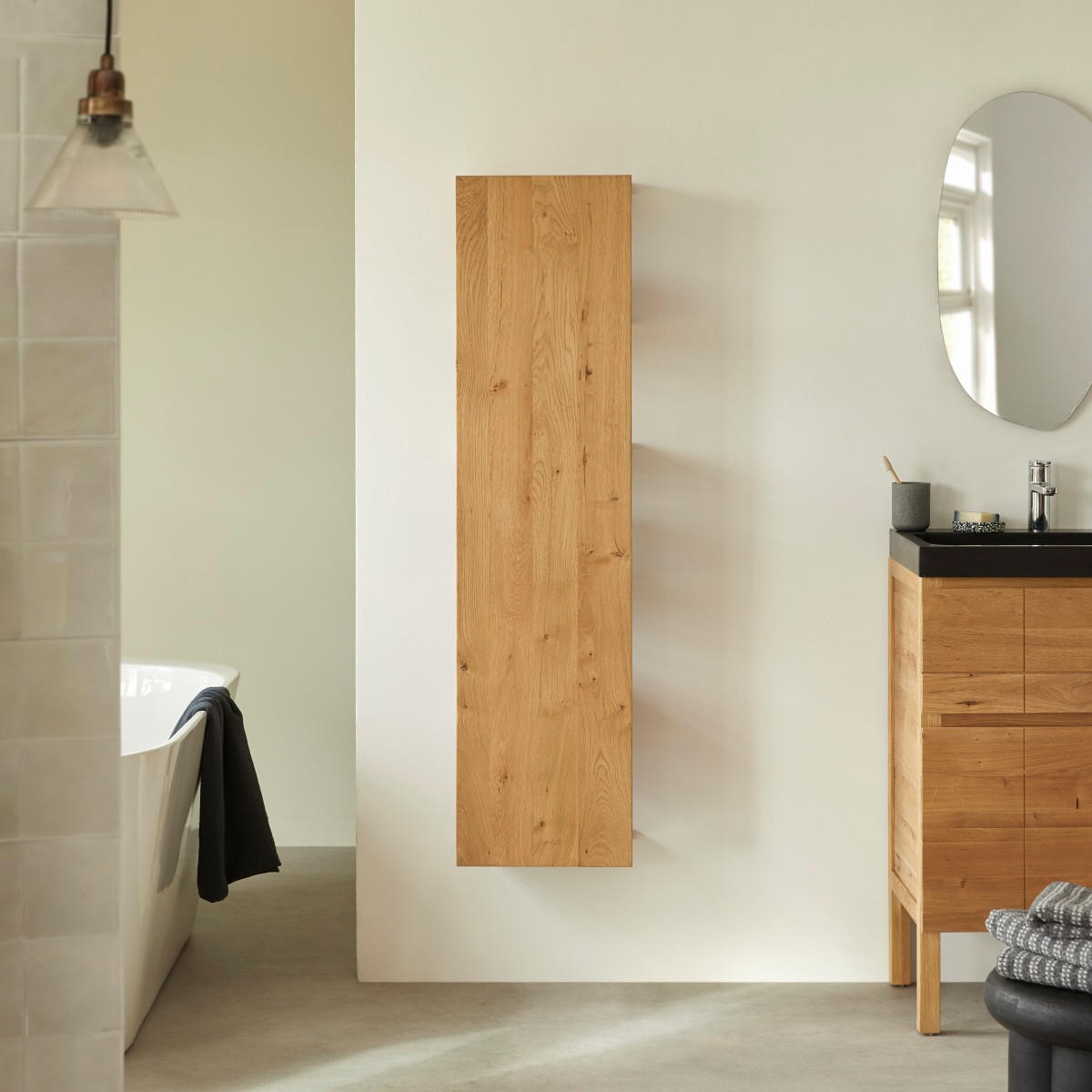 HOCHSCHRANK Easy Natur aus Eiche - Naturfarben, Holz (35/137/30cm) - Tikamoon