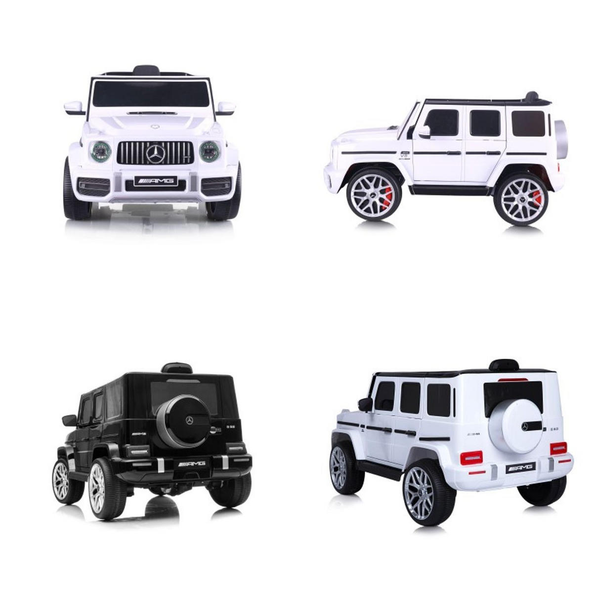 KINDERELEKTROAUTO SUV Mercedes AMG weiß schwarz G63 Radio Vierradfederung MP3 - Weiß, Kunststoff (106/62/54cm) - Chipolino