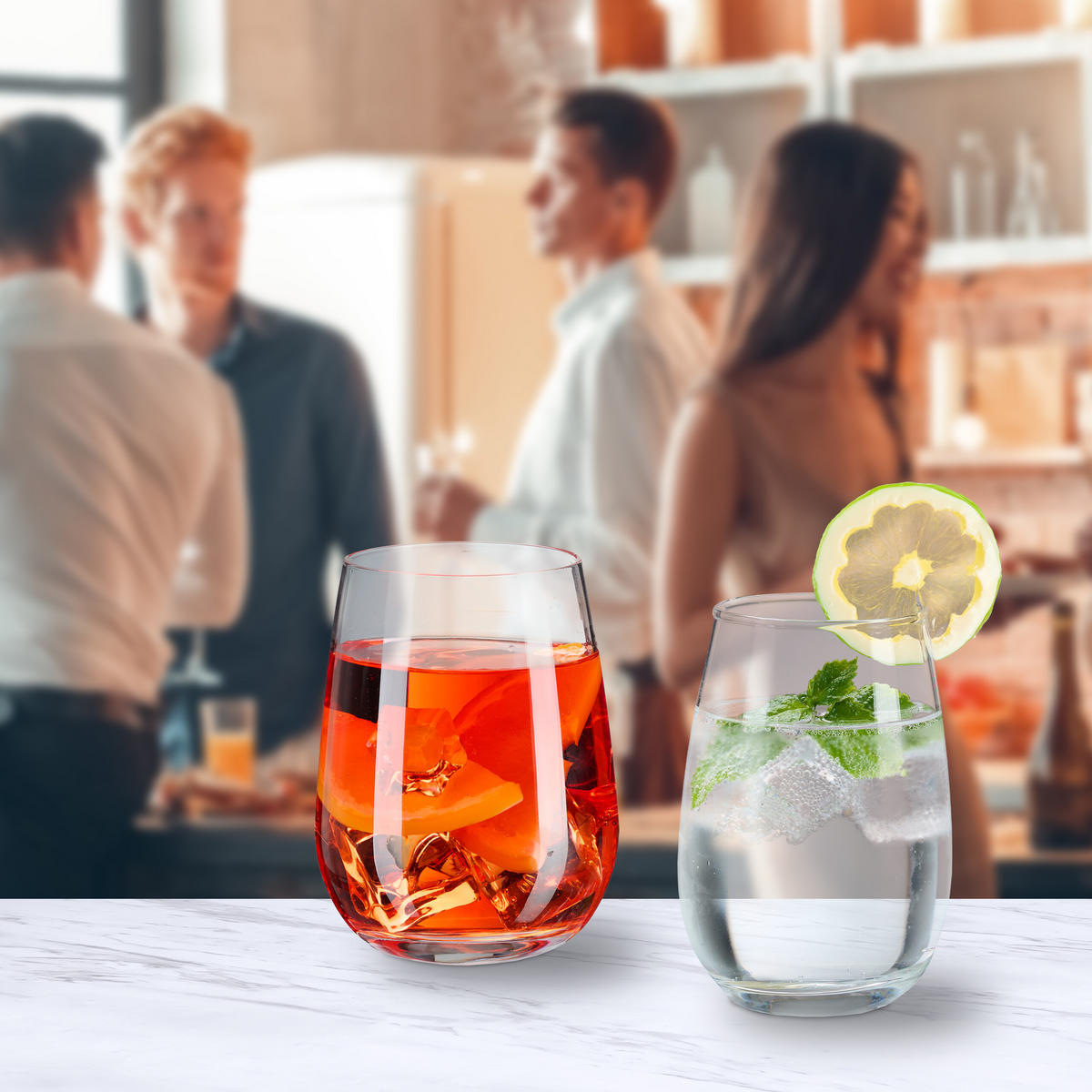 6XSKLENICE na pití - průhledná, sklo - Relaxdays