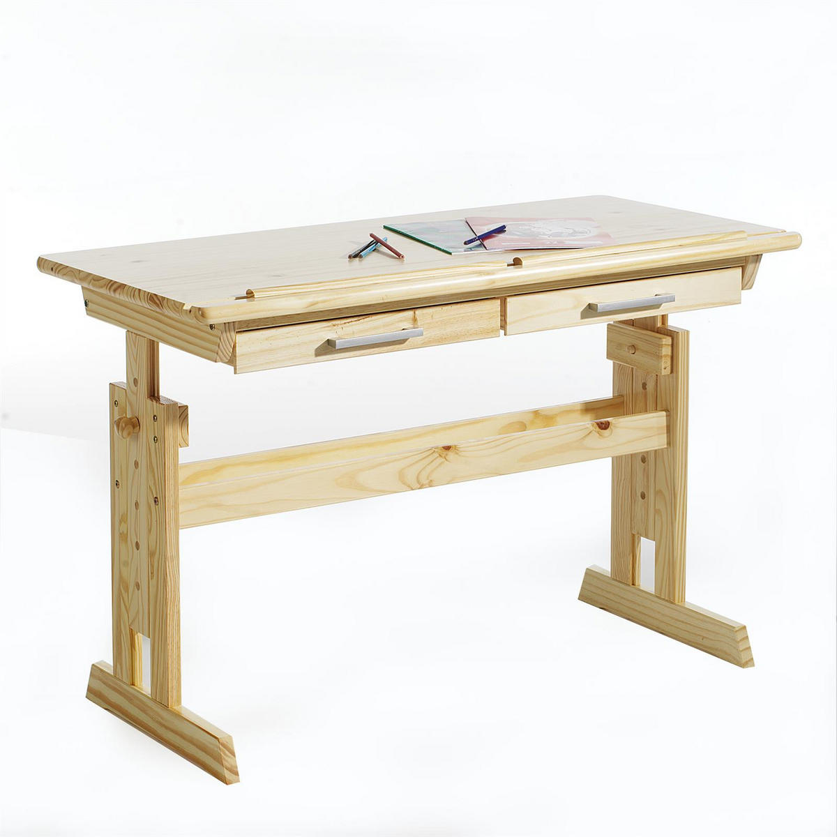 KINDERSCHREIBTISCH OLIVIA - Naturfarben, Holz (109/130/55cm) - IDIMEX