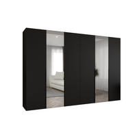 DREHTÜRENSCHRANK 202/300/52 6-türig - Schwarz, Holz (300/202/52cm) - Abiks Möbel
