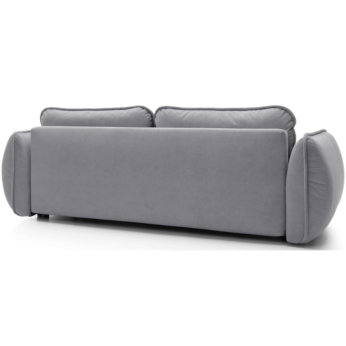 3-SITZER SOFA Cutie Hellgrau Easy-Clean-Velours - Hellgrau/Schwarz, Textil (257/90/114cm) - Selsey