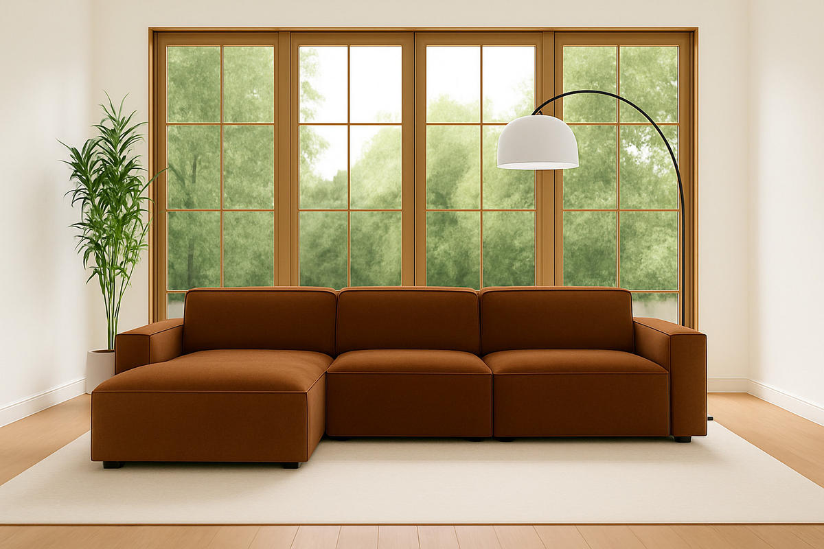 ECKSOFA Cursal L-Form, Stoff Salvador, Dunkelbraun, Links - Dunkelbraun, Holz (284/166cm) - Kaiser Möbel