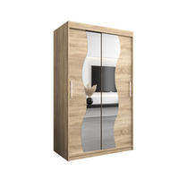 SCHWEBETÜRENSCHRANK 200/120/62 2-türig - Silberfarben/Sonoma Eiche, Holz/Kunststoff (120/200/62cm) - MÖBEL KRYSPOL