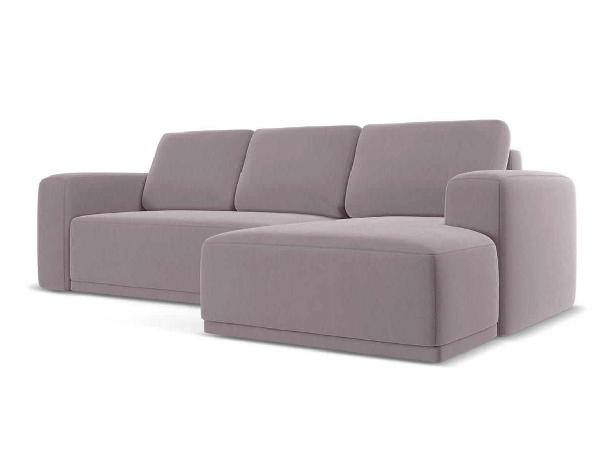 ECKSOFA mit Schlaffunktion Samt Stoff Violett - Lila/Flieder, Kunststoff/Textil (258/160cm) - Makamii